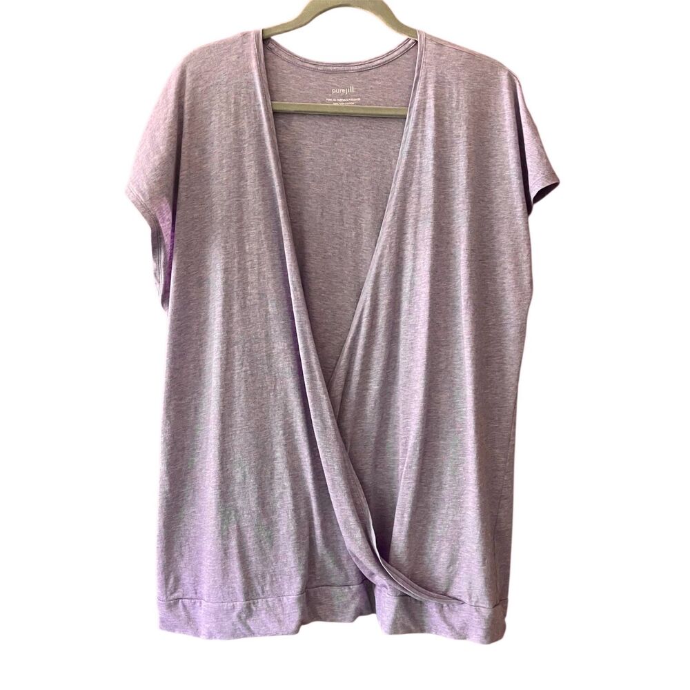 J. Jill Pure Jill pima cotton surplice heathered short sleeve pullover top